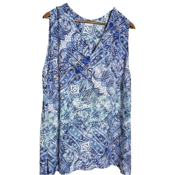 Violet + Claire Women's Plus 3X Semi Sheer V-Neck Floral Sleeveless Top Blouse - Picture 1 of 6